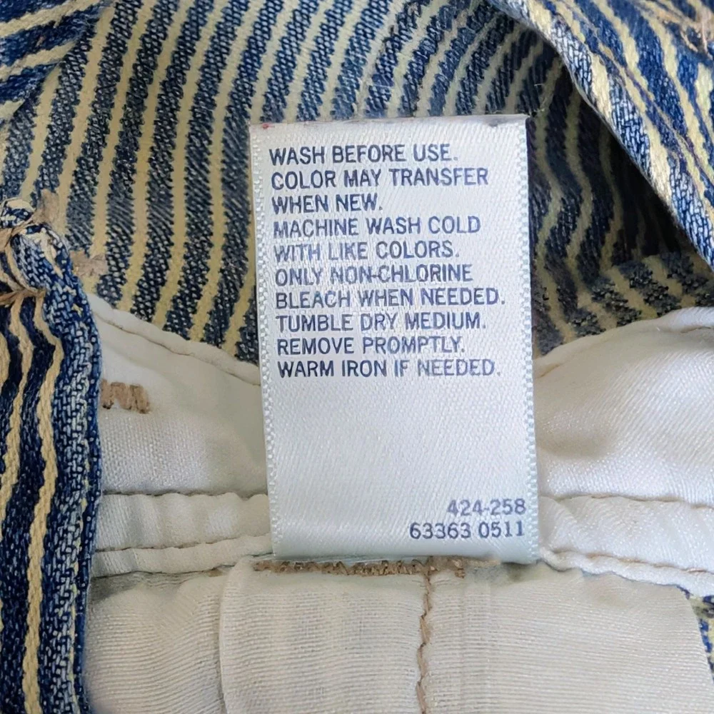 OshKosh B'Gosh‎ Hickory Striped Train Conductor Vestbak Denim Overalls 18 Months